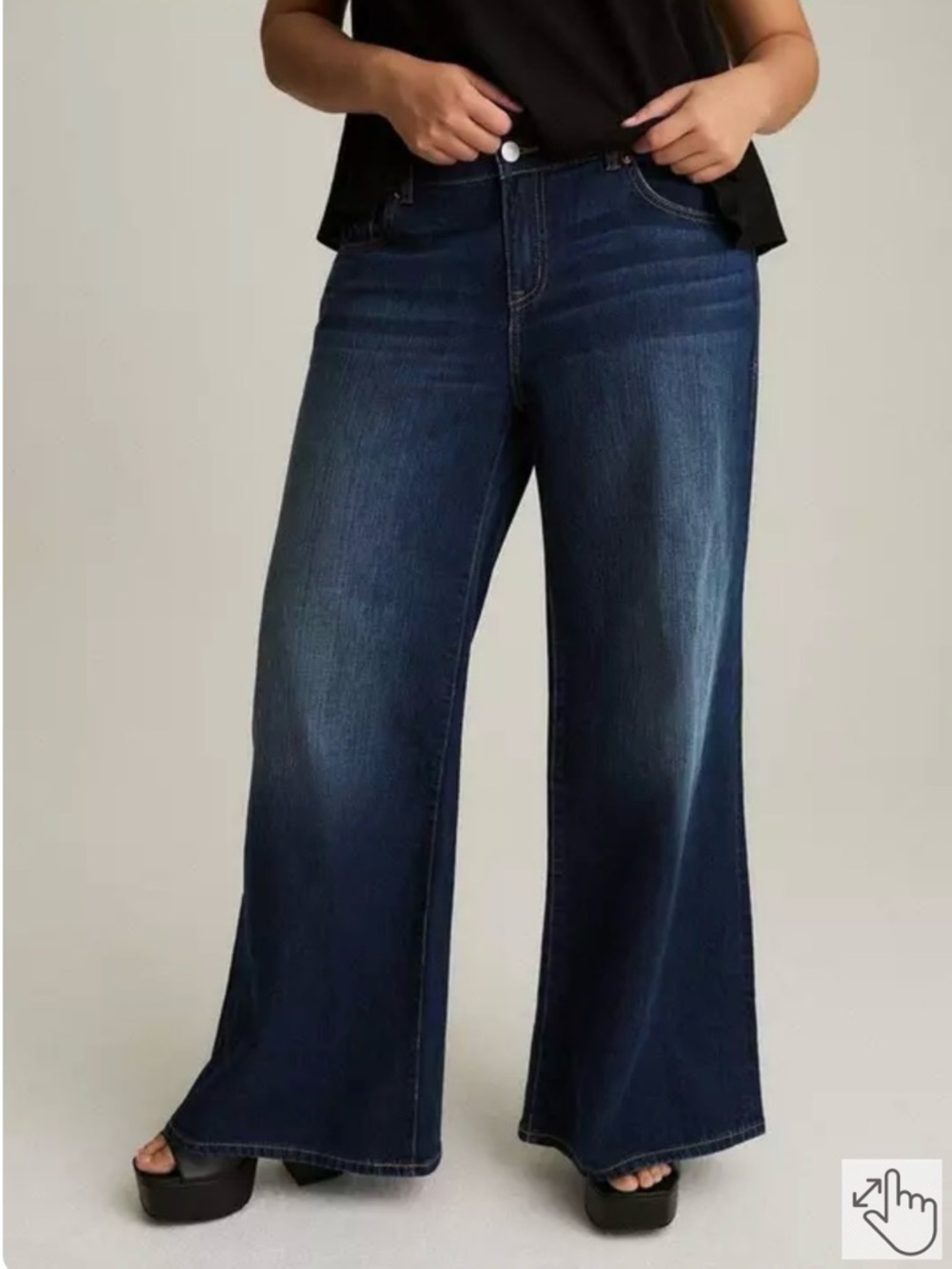 torrid FESTI Dark Blue Wide-Leg High-Rise Jeans Sz 20 Tall